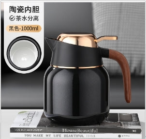 Stainless Steel and Ceramic Thermal Coffee Tea Pot 1000ml