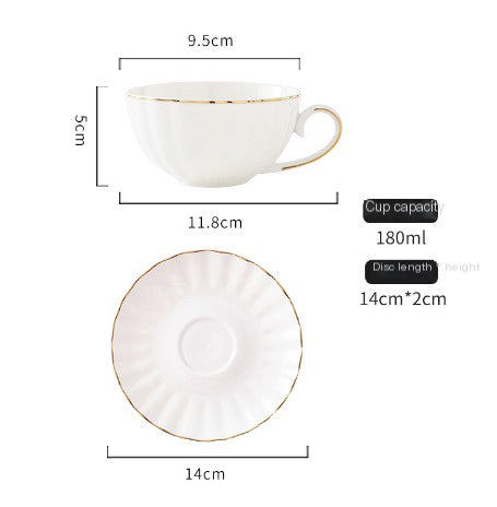 Japanese Flower Tea Coffee Cup and Saucer Set