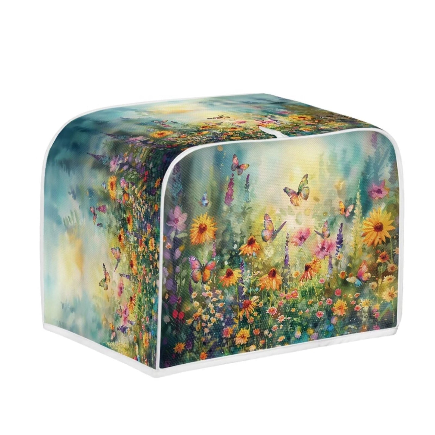 Xoenoiee Butterfly Vibrant Floral Print Toasters Cover Quilted Toasters Cover Bread Maker Cover Kitchen Small Appliance Cover Toaster Oven Cover for 2 Slice for 4 Slice