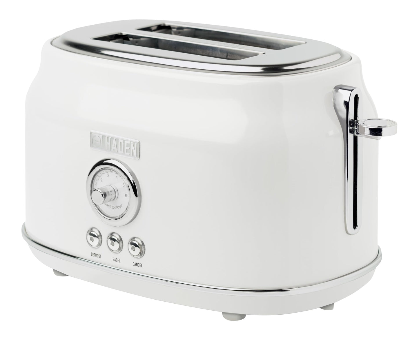 Haden Dorset 75074 Stainless Steel 900W Retro Toaster 2 Slice Wide Slot w/Removable Crumb Tray and Settings Ivory/Chrome Toasters w/Adjustable Browning Control Smart Toaster
