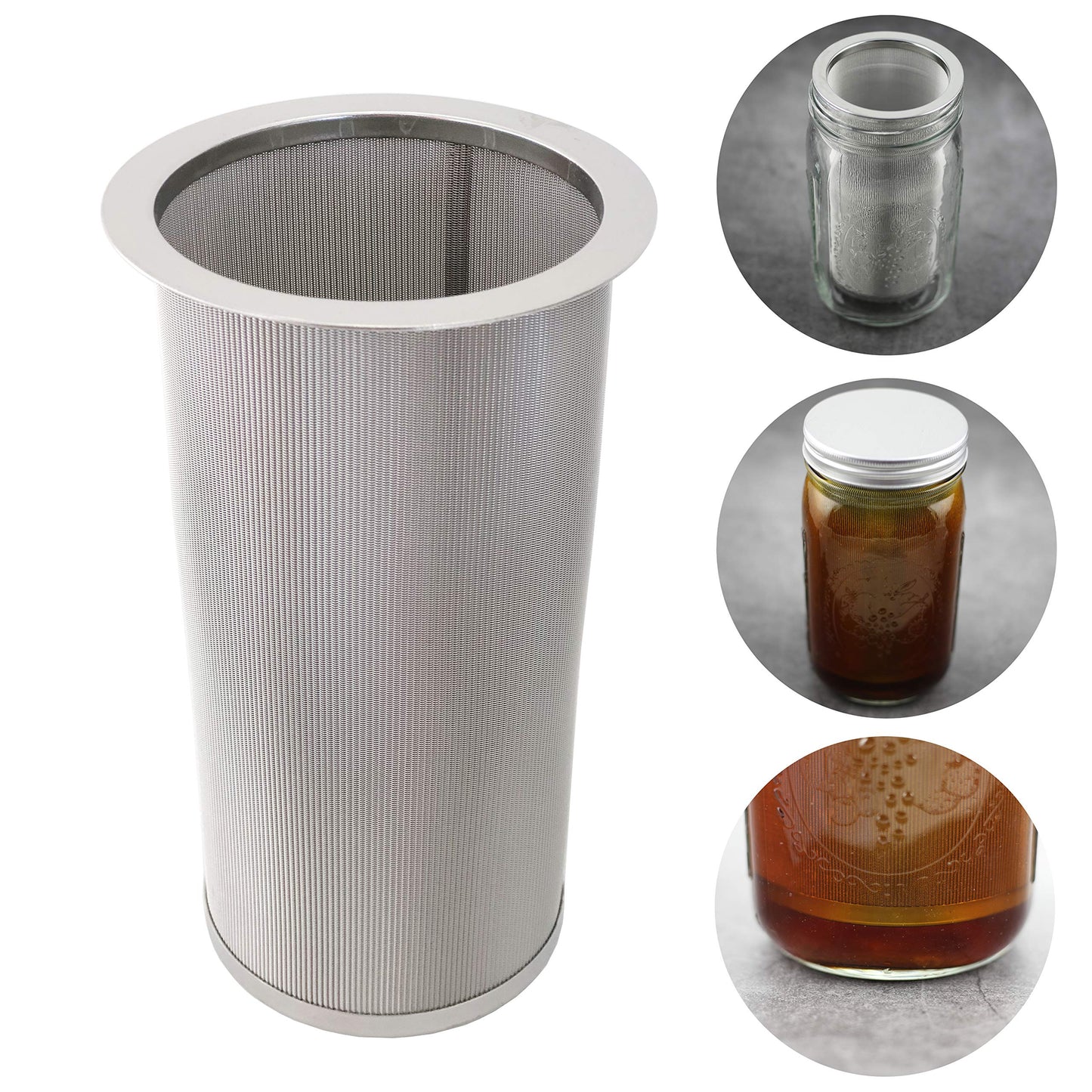 Cold Brew Coffee Filter for Wide Mouth Mason Jar Food Grade 304 Stainless Steel Ultra Fine Mesh Tea and Fruit infuser Iced Coffee Maker Iced Tea Maker Cold Brew Coffee Maker