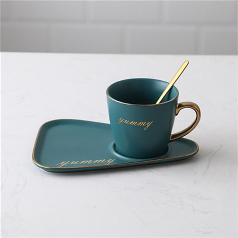 Matte Ceramic Coffee Cup and Saucer Set for Tea
