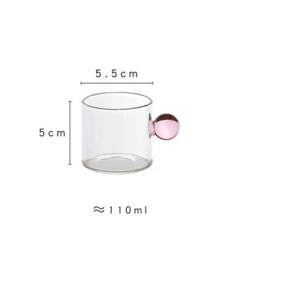 Glass Ball Handle Coffee and Tea Cup for Dining Table
