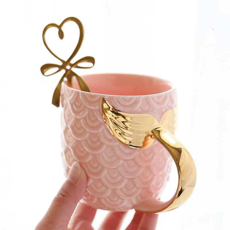 Creative Gold Mermaid Ceramic Coffee and Tea Mug