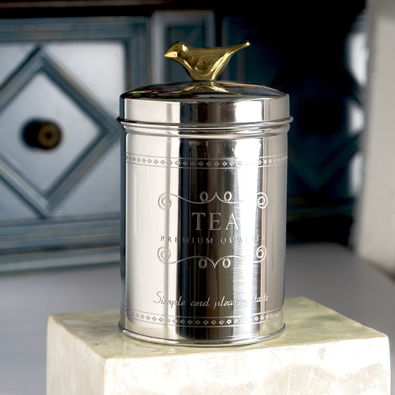 Metal Glass Storage Jar for Coffee and Tea Decor