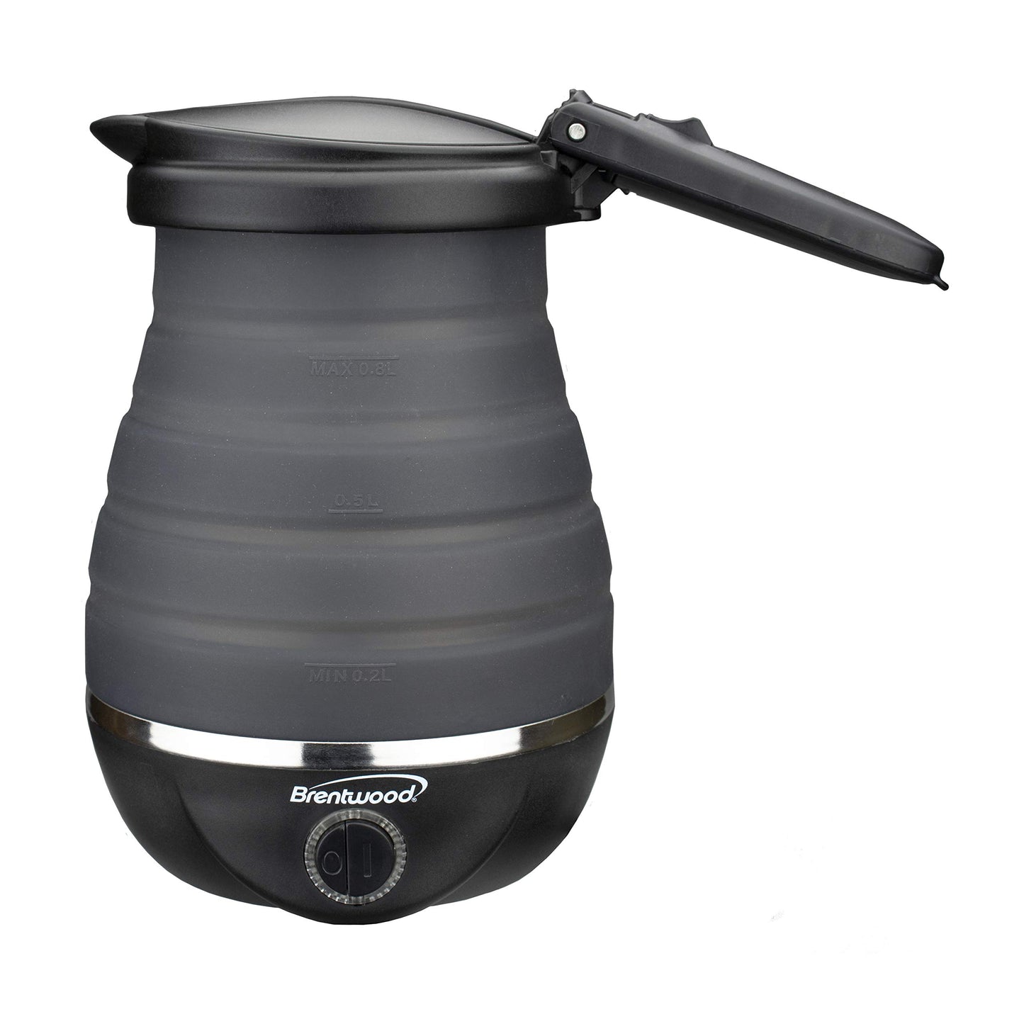 Brentwood Appliances KT-1508BK .85-Quart Dual-Voltage Collapsible-Travel Kettle (Black) 0.85Q