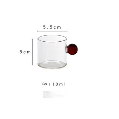 Glass Ball Handle Coffee and Tea Cup for Dining Table