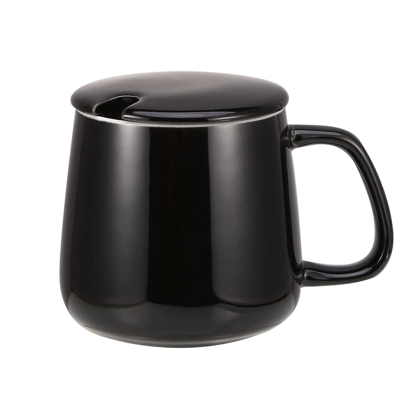 VOBAGA Coffee Cup with Lid and Flat-Bottom 14 oz Tea Mug for Daily Use Warming Coffee&Tea (Light Blue)