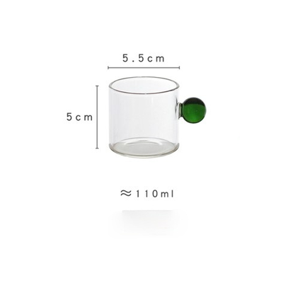 Glass Ball Handle Coffee and Tea Cup for Dining Table