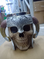 Load image into Gallery viewer, 450ml 3D Skull Horn Knight Cool Stainless Steel Cup Coffee Cups and Mugs Coffee Mugs Halloween Gifts Bar Cup Drinking Tumbler
