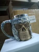 Load image into Gallery viewer, 450ml 3D Skull Horn Knight Cool Stainless Steel Cup Coffee Cups and Mugs Coffee Mugs Halloween Gifts Bar Cup Drinking Tumbler
