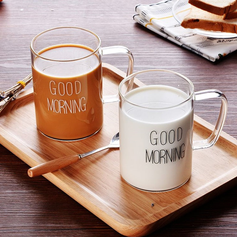 Premium Glass "Good Morning" Coffee Mug