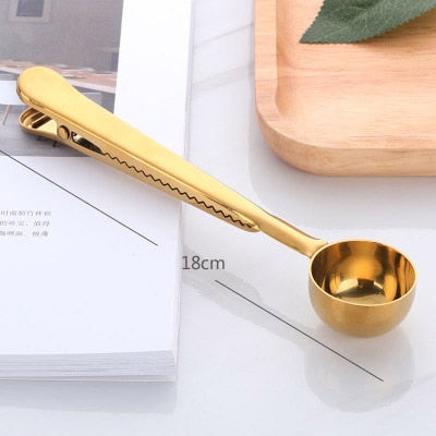 2-in-1 Coffee Spoon and Sealing Clip (Perfect Coffee Gadget)