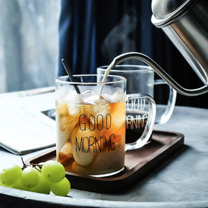 Premium Glass "Good Morning" Coffee Mug